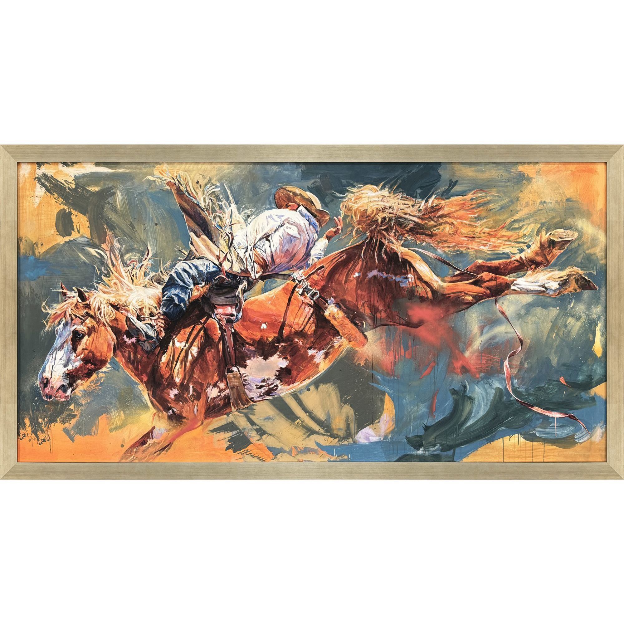 Colorado Heat Brown and Blue and Multi and Orange Framed Art