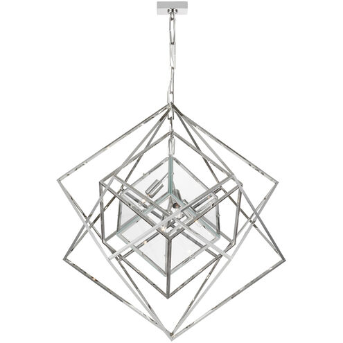 Kelly Wearstler Cubist 4 Light 32 inch Polished Nickel Chandelier Ceiling Light, Medium