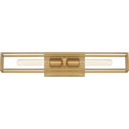 Leighton 2 Light 24 inch Weathered Brass Bath Light Wall Light