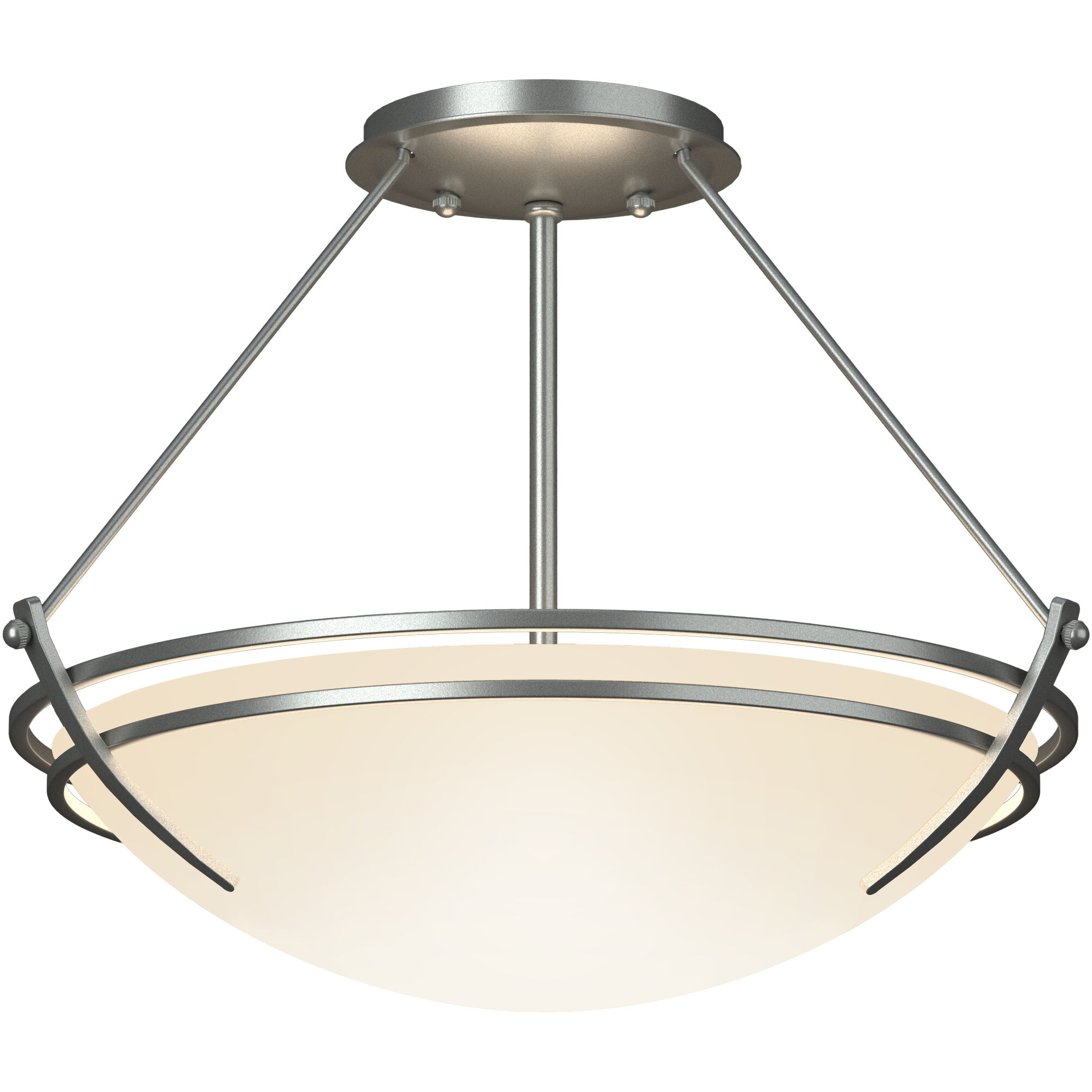 Presidio Tryne 2 Light 16.4 inch Vintage Platinum Semi-Flush Ceiling Light in Opal