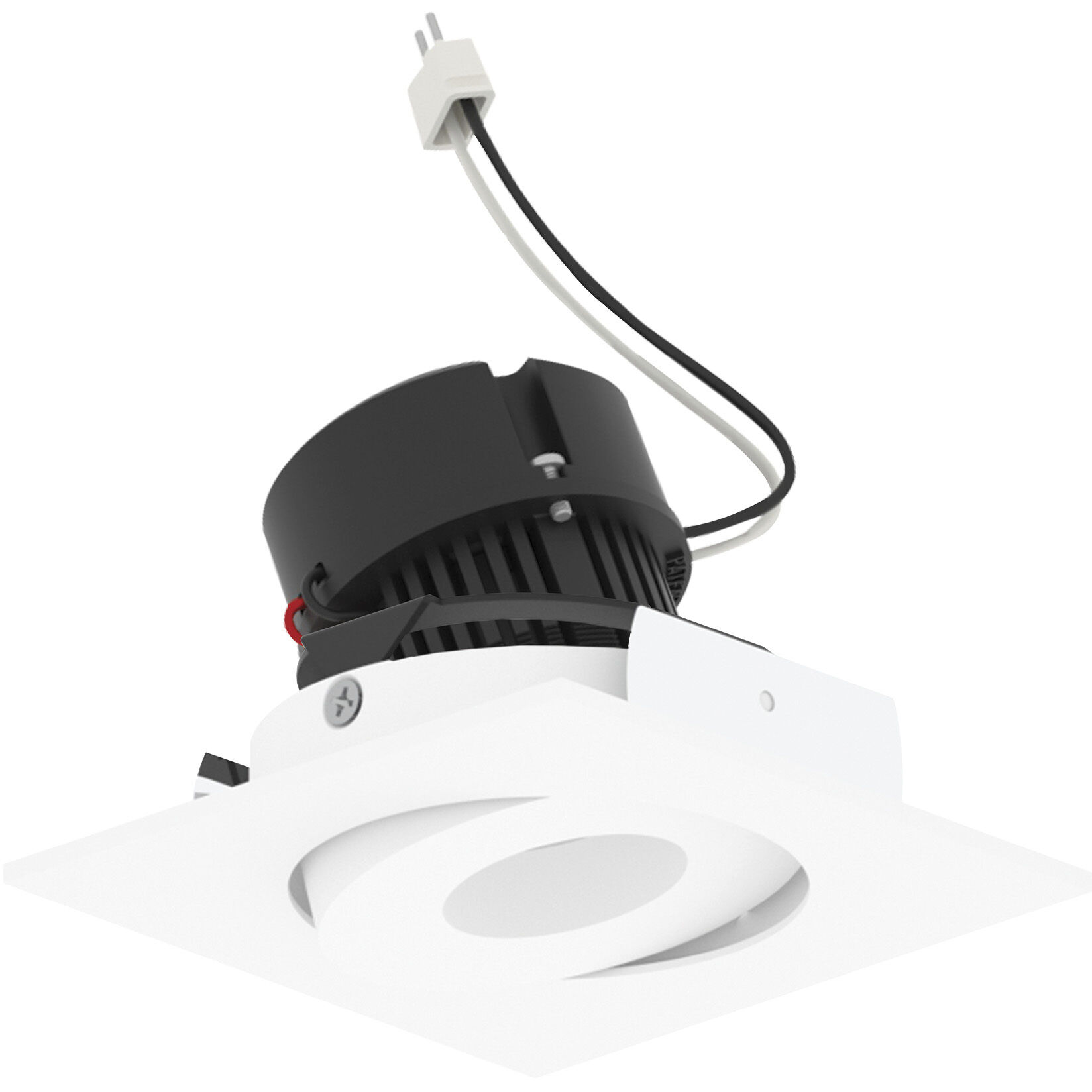 Pearl Bright White LED Square Adjustable Gimbal Retrofit in 3000K, 4" Retrofit