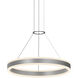 Double Corona LED 23.75 inch Bright Satin Aluminum Pendant Ceiling Light