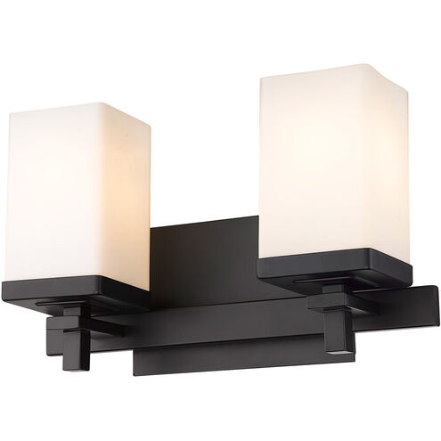 Maddox 2 Light 13 inch Matte Black Bath Vanity Wall Light