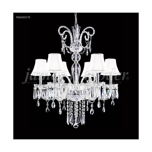 Venetian 6 Light 28 inch Silver Crystal Chandelier Ceiling Light