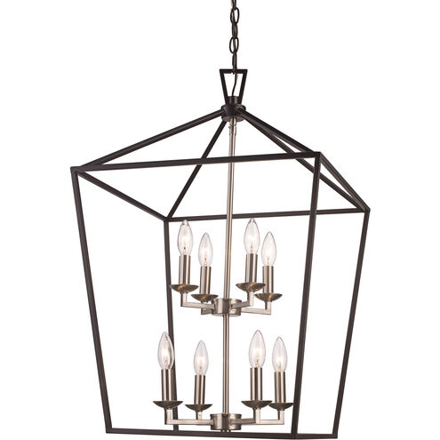 Lacey 8 Light 26 inch Black and Brushed Nickel Pendant Ceiling Light