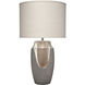 Landslide 32 inch 150 watt Matte Grey w/ Beige & White Drip Table Lamp Portable Light