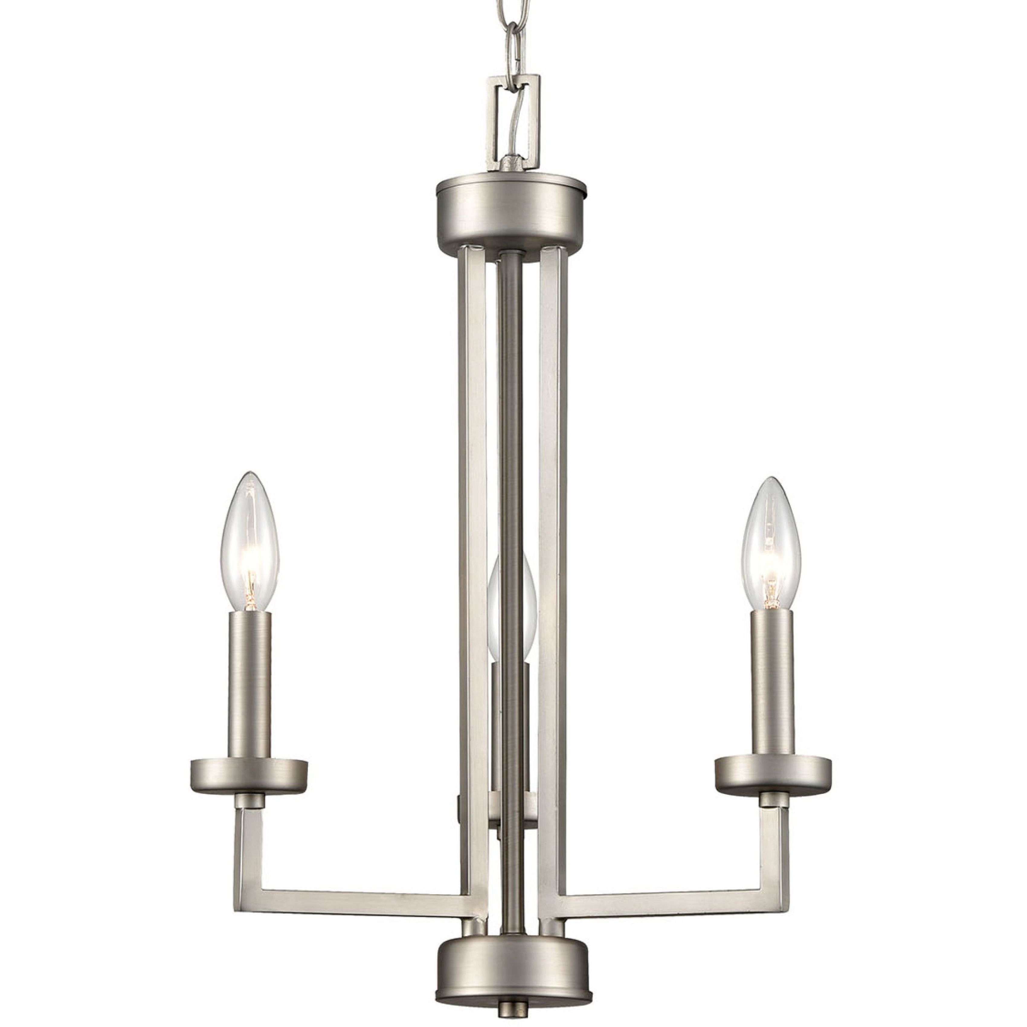 West End 3 Light 15 inch Brushed Nickel Chandelier Ceiling Light