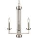 West End 3 Light 15 inch Brushed Nickel Chandelier Ceiling Light