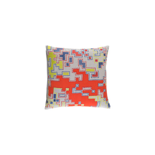 Macro 20 X 20 inch Burnt Orange and Lime Throw Pillow