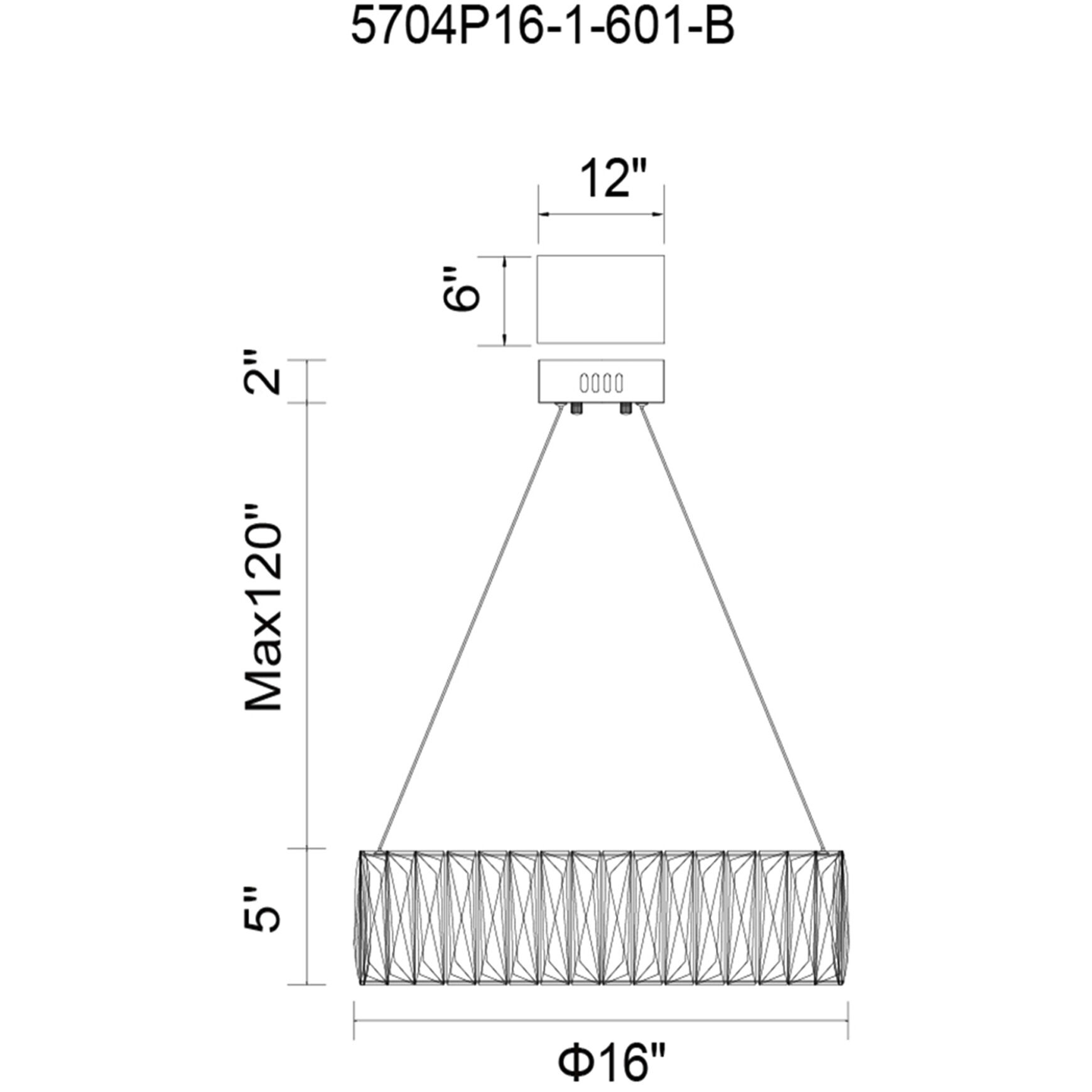 Juno LED 16 inch Chrome Chandelier Ceiling Light