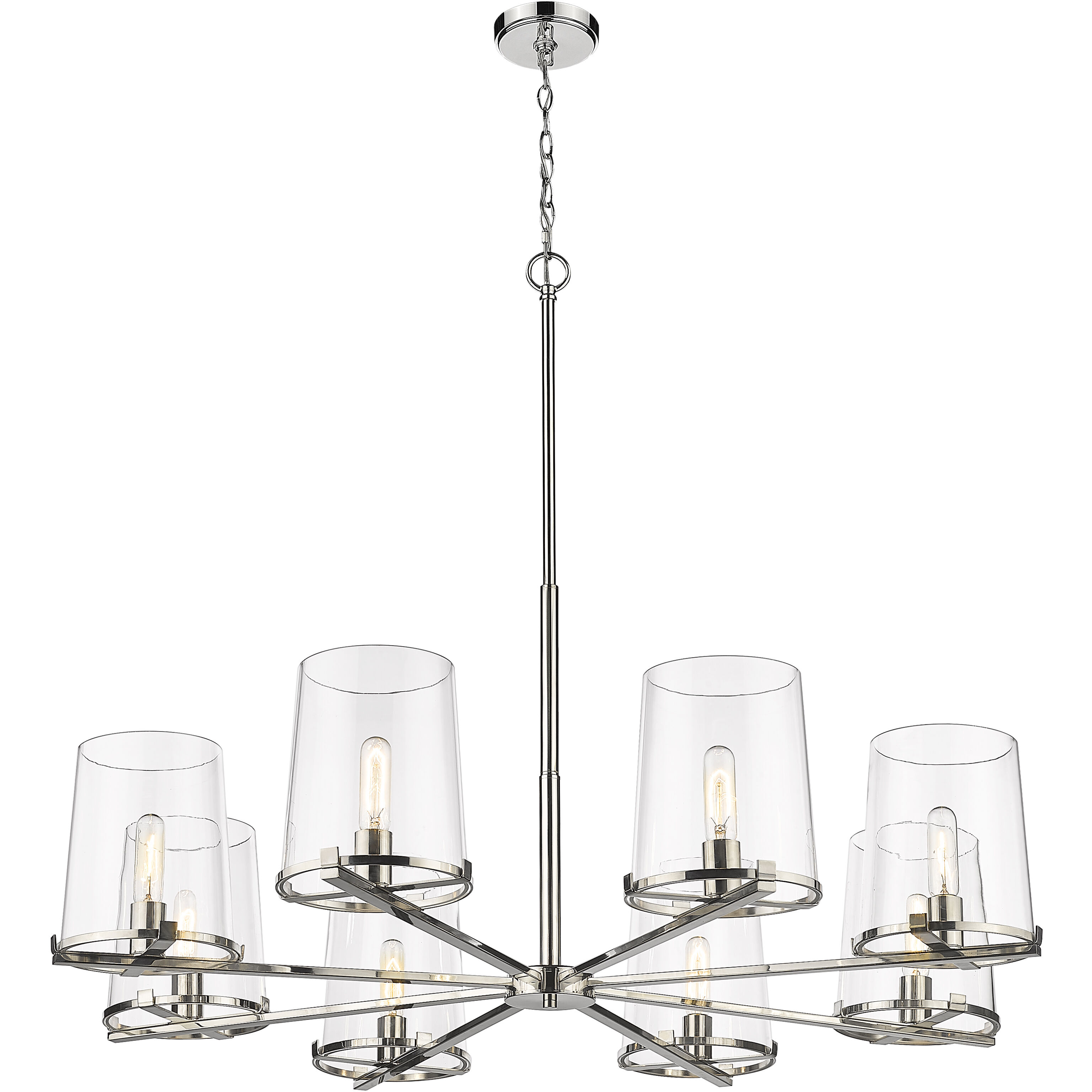 Callista 8 Light 44 inch Polished Nickel Chandelier Ceiling Light