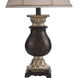 Signature 31 inch 100 watt Dark Brown with Khasi Silver Table Lamp Portable Light