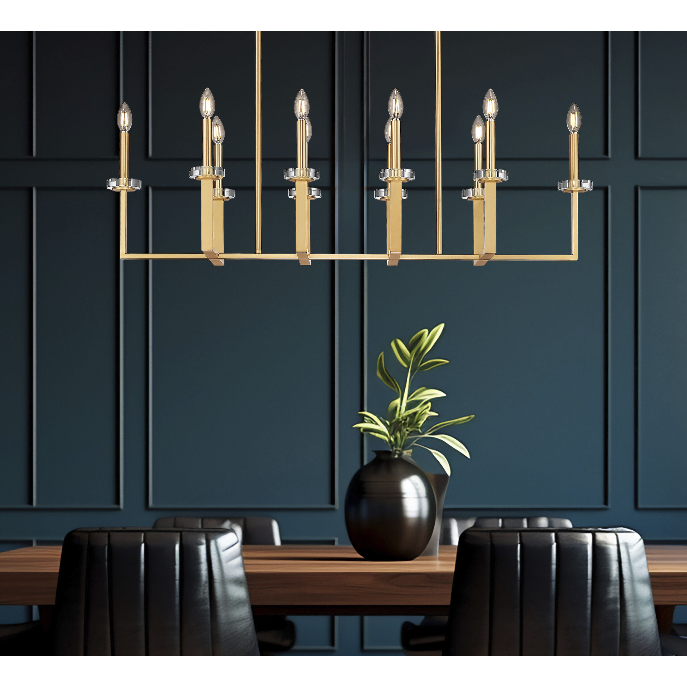 Gaultier 10 Light 44.75 inch Mondern Gold Linear Chandelier Ceiling Light in Modern Gold