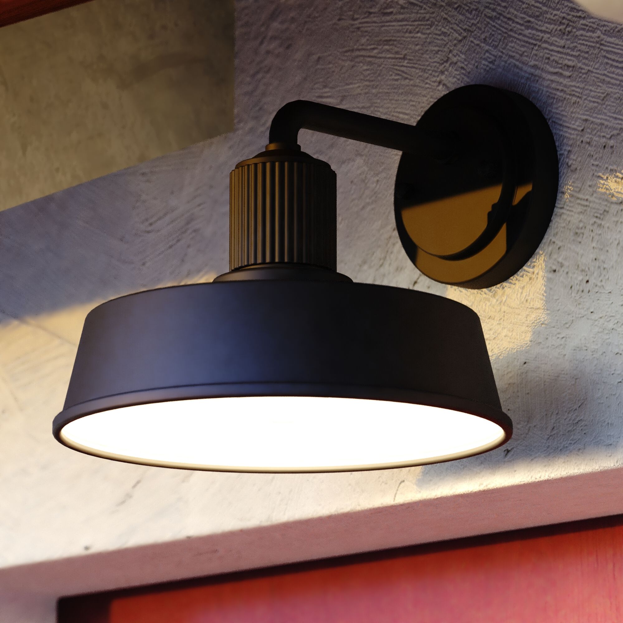 Hammond LED 9 inch Matte Black and White Outdoor Wall