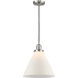 Franklin Restoration Cone 1 Light 12 inch Brushed Satin Nickel Mini Pendant Ceiling Light in Incandescent, Matte White, Franklin Restoration