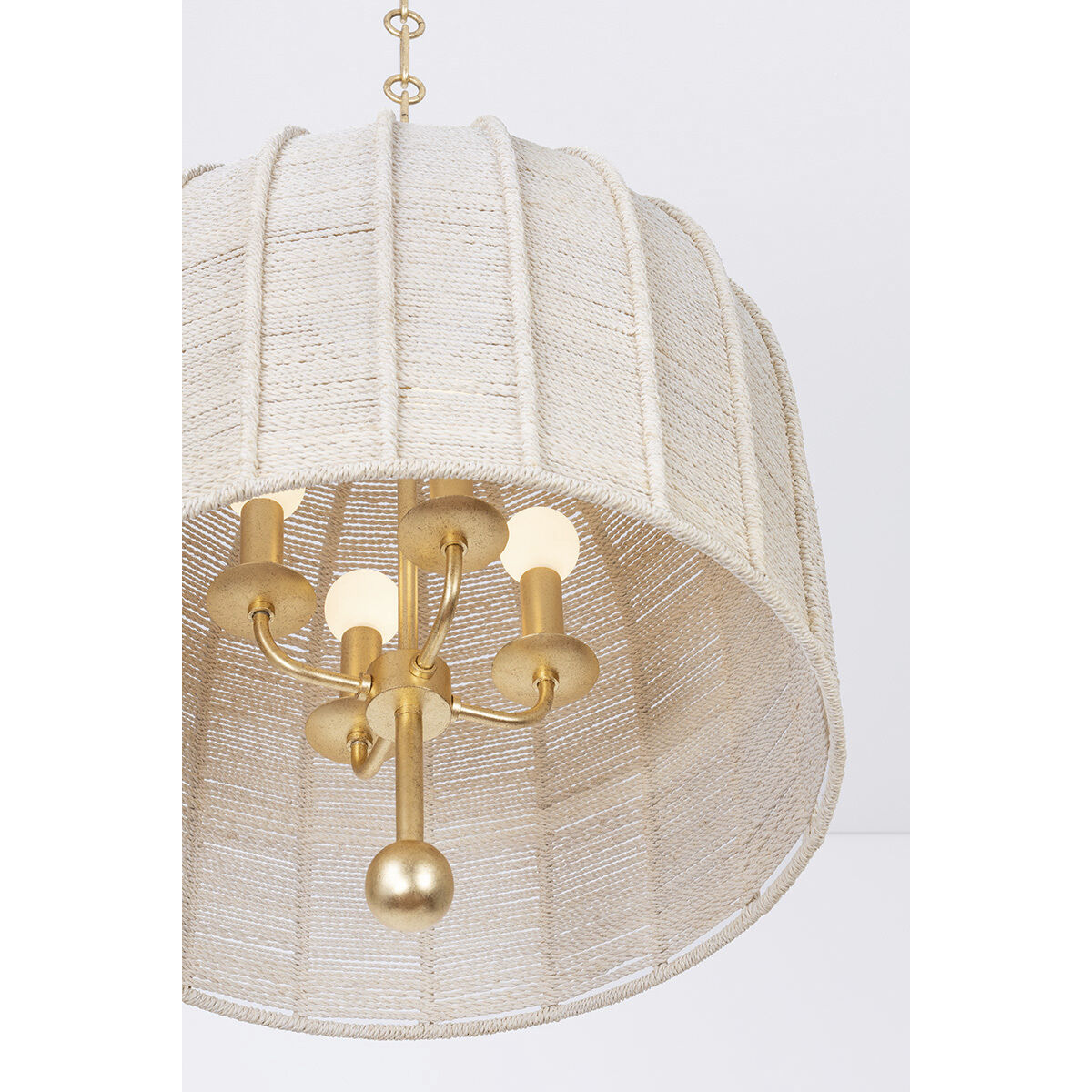 Lonnie 4 Light 20 inch Vintage Gold Leaf Pendant Ceiling Light