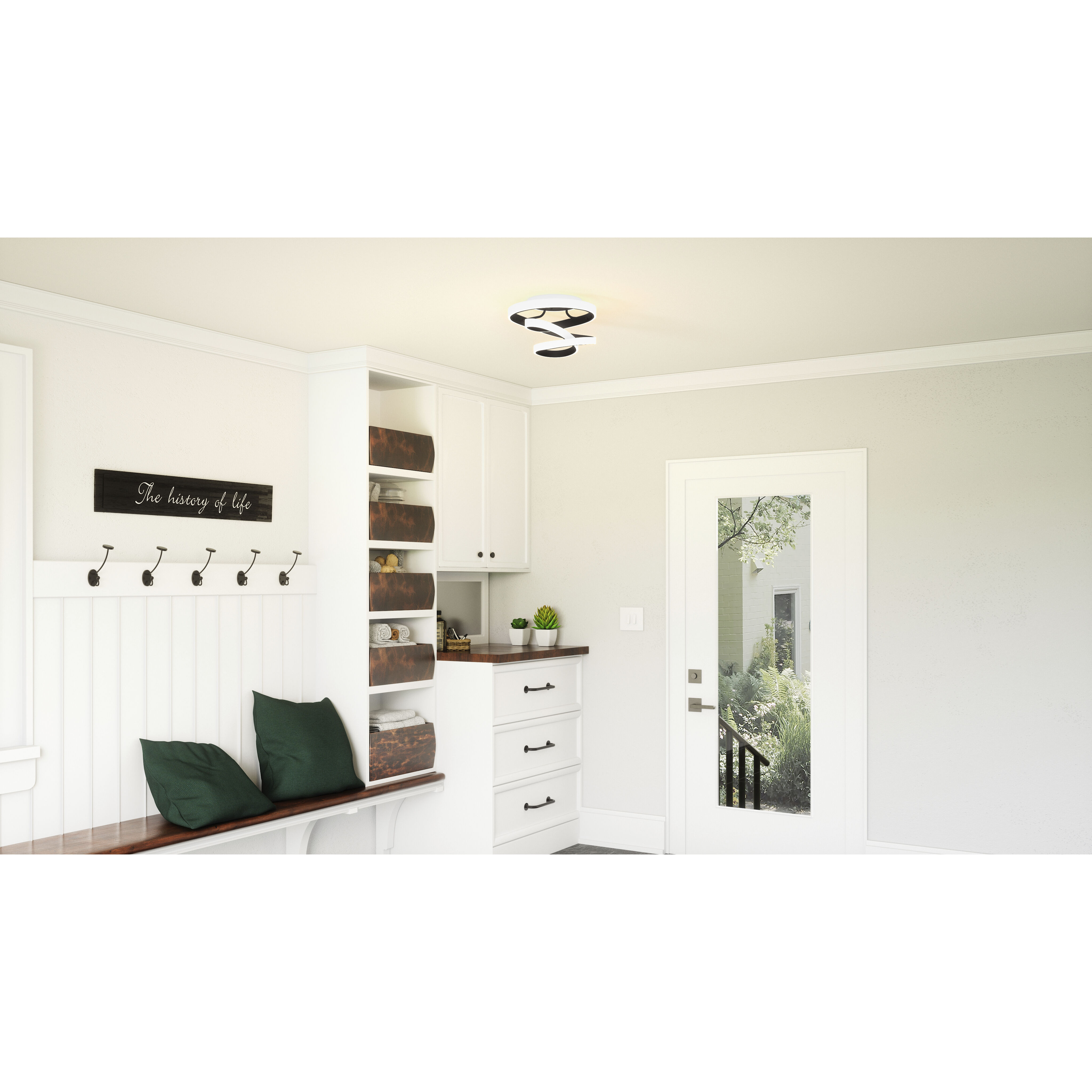 Aviva LED 13 inch Matte Black Semi-Flush Mount Ceiling Light