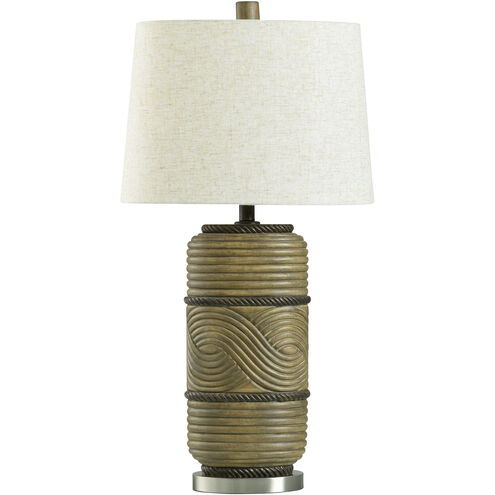 George 31 inch 100.00 watt Gold Beige and Silver Table Lamp Portable Light