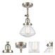 Franklin Restoration Olean 1 Light 7 inch Brushed Satin Nickel Semi-Flush Mount Ceiling Light in Seedy Glass, Franklin Restoration