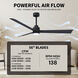 Atlas Alessandra - LK 56 inch Matte Black Transitional Ceiling Fan