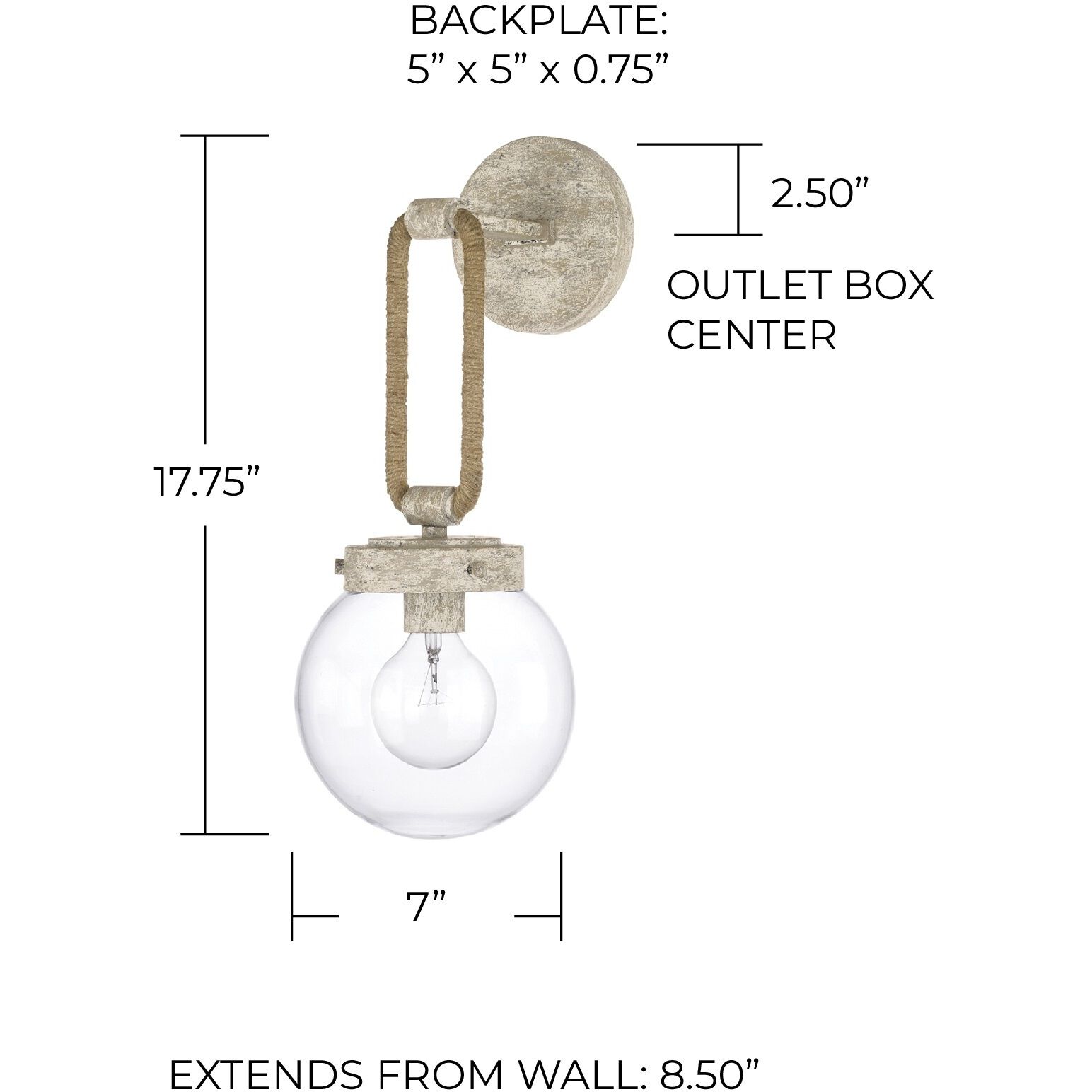 Beaufort 1 Light 7 inch Mystic Sand Sconce Wall Light