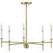 Hux 5 Light 28 inch Lacquered Brass with Warm White Chandelier Ceiling Light