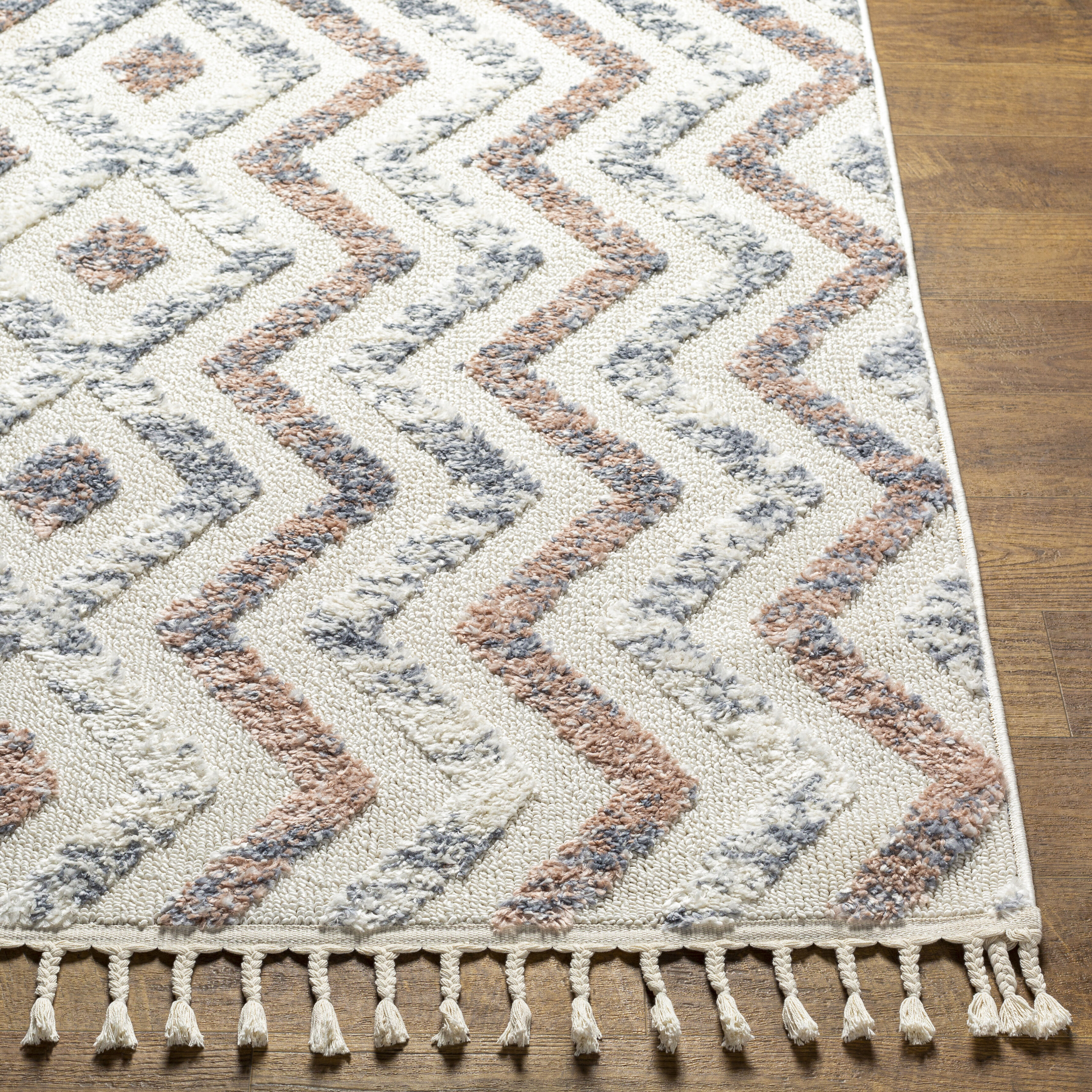 Loopy 120 X 94 inch Light Grey Rug, Rectangle