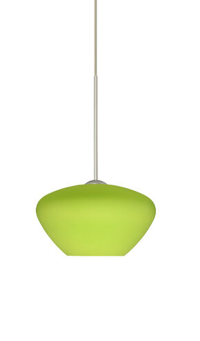Besa Lighting Peri LED Satin Nickel Pendant Ceiling Light in Chartreuse Glass 1XT-541035-LED-SN - Open Box