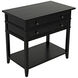 Colonial 35 X 32 inch Distressed Black Side Table, 2-Drawer