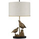 Codorniz 30 inch 150 watt Antique Brass and Black Table Lamp Portable Light, Marjorie Skouras Collection