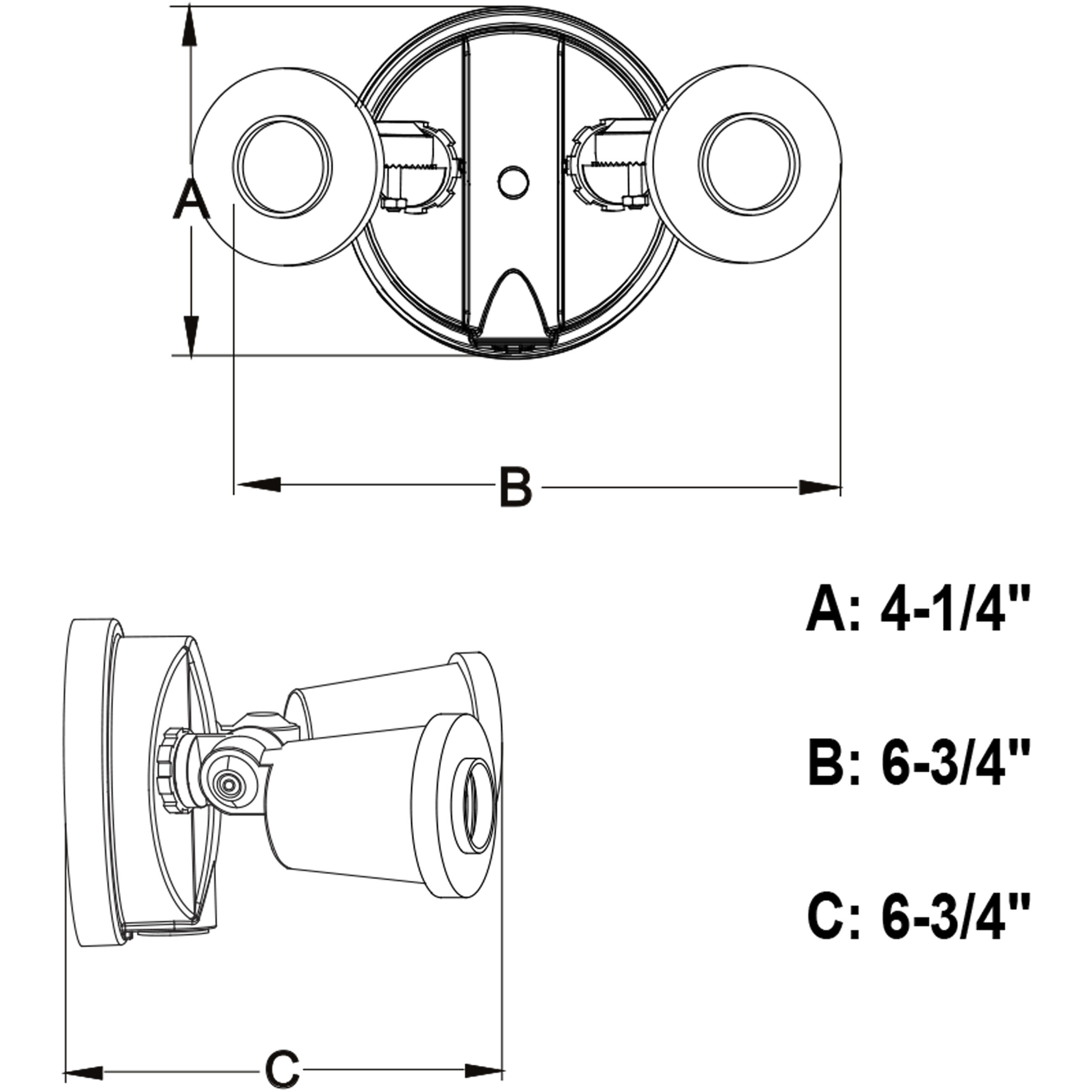 Outdoor Security LED 4.25 inch Black Outdoor Security