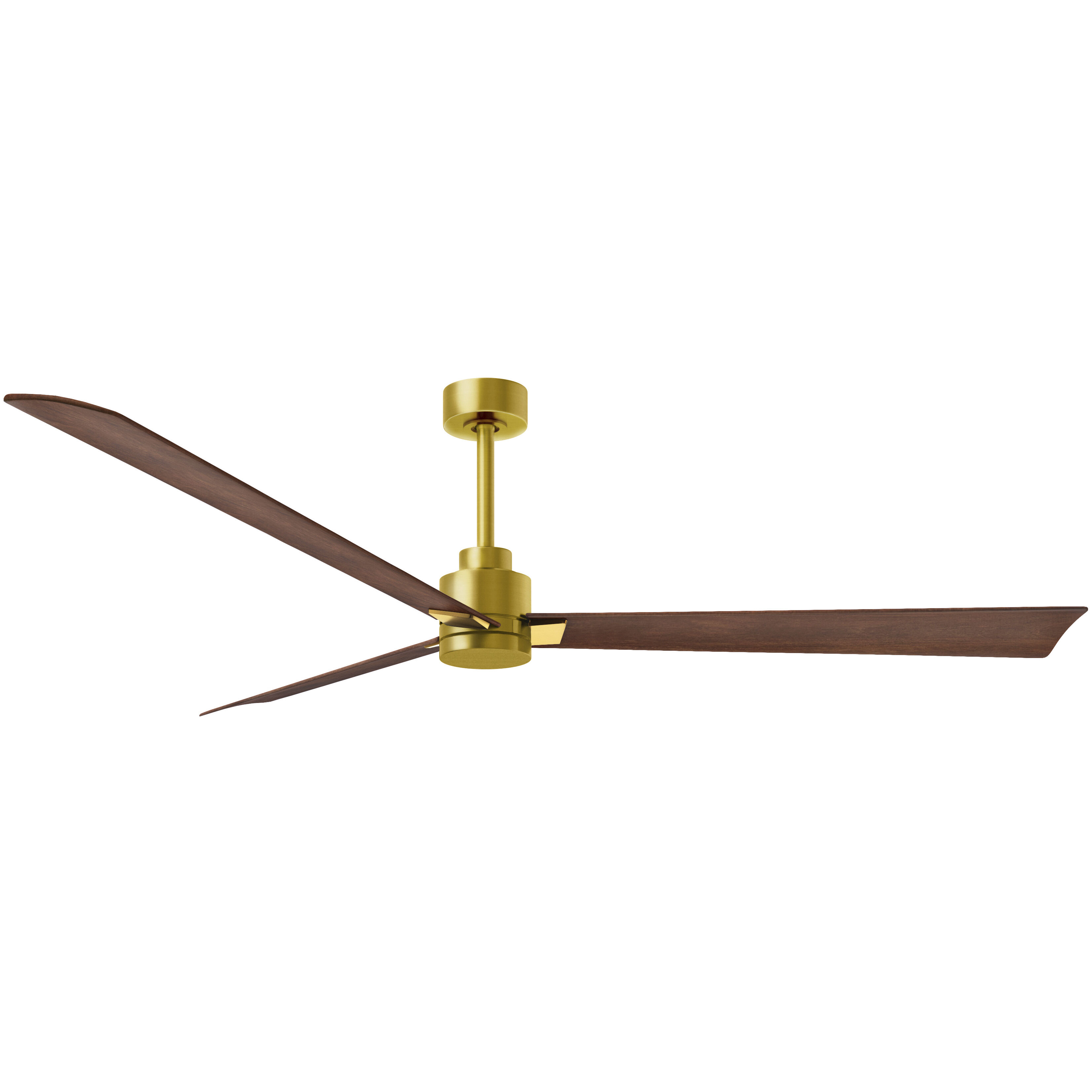 Atlas Alessandra 72 inch Brushed Brass with Walnut Tone Blades Ceiling Fan
