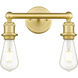 Edison 2 Light 9 inch Satin Gold Bath Vanity Light Wall Light