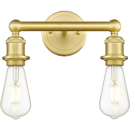 Edison 2 Light 9 inch Satin Gold Bath Vanity Light Wall Light