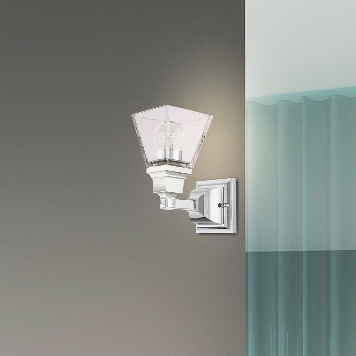 Mission 1 Light 5 inch Polished Chrome Sconce Wall Light