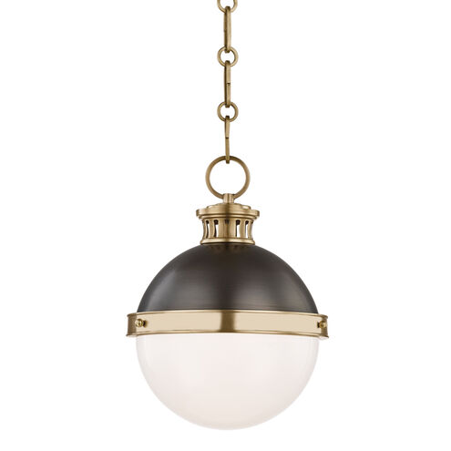 Latham 1 Light 9.5 inch Aged/Antique Distressed Bronze Pendant Ceiling Light