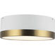 Alora Mood Brisbane 2 Light 12 inch Aged Gold/White Flush Mount Ceiling Light in Aged Gold and White