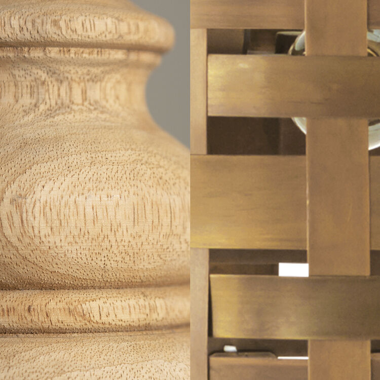 Nadeau 2 Light 6.5 inch Light Wood and Patinaed Brass Sconce Wall Light