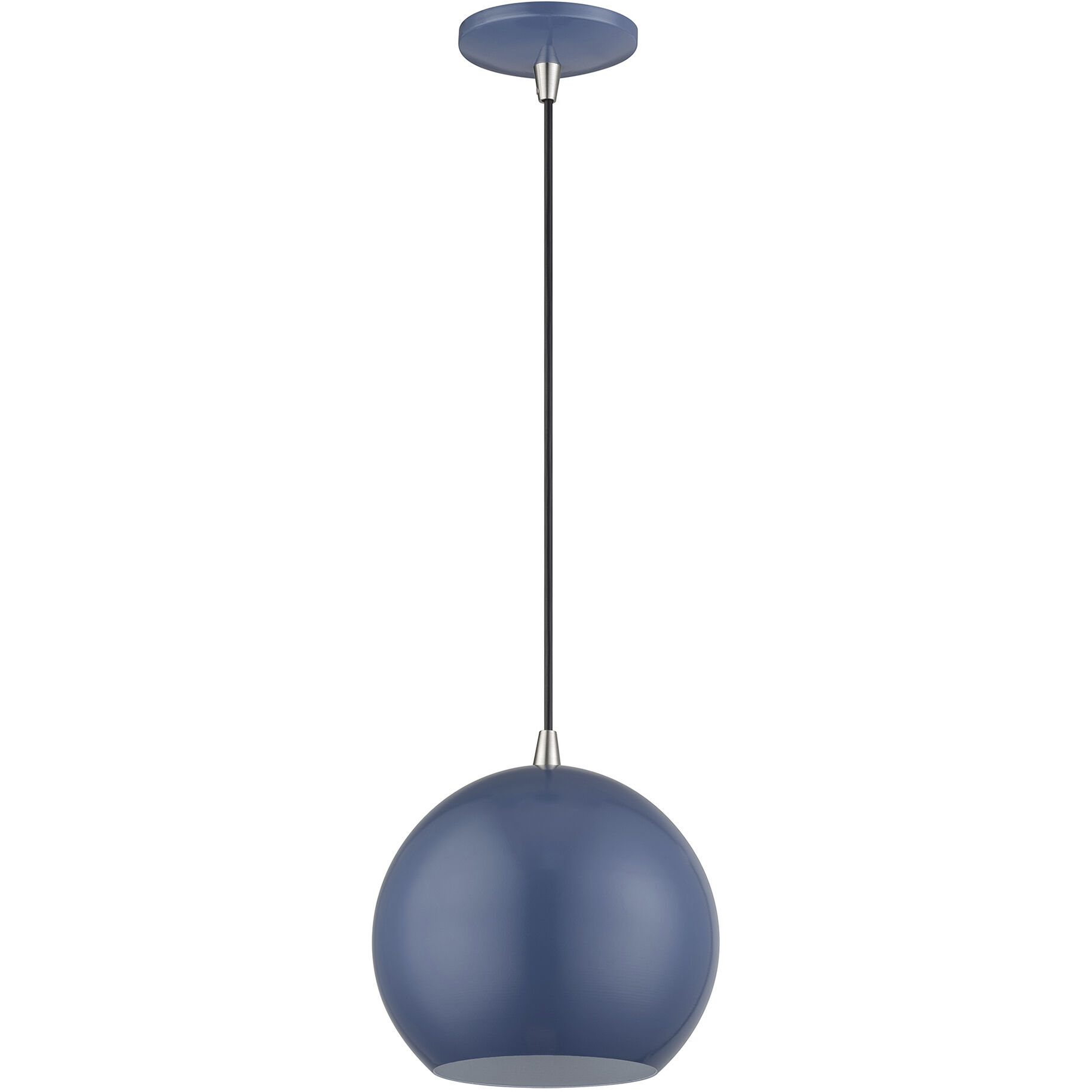 Kuppola 9.25 inch Ocean Blue with Brushed Nickel Accents Pendant Ceiling Light, Globe