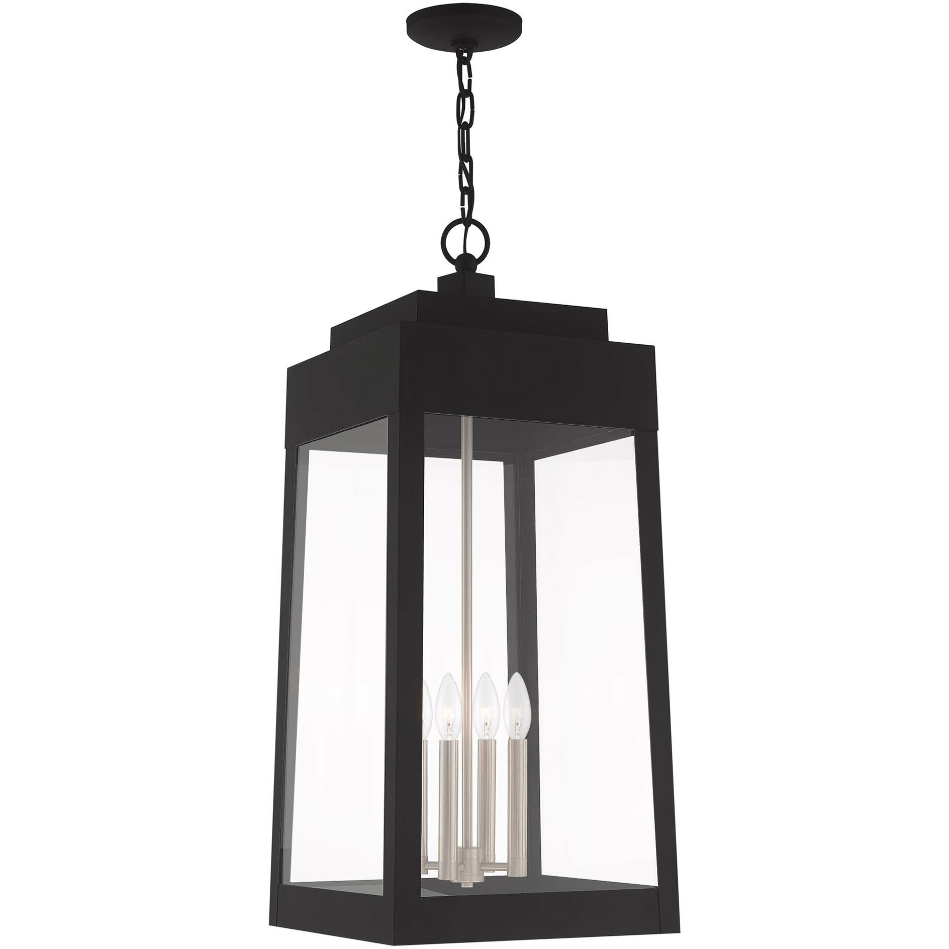 Oslo 4 Light 14 inch Black Outdoor Pendant Lantern