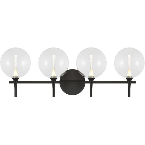 Iissa 4 Light 29.5 inch Black Vanity Light Wall Light in Clear
