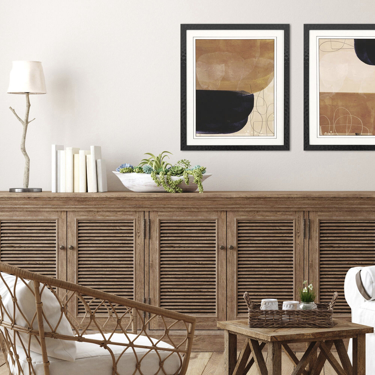 Tota Black and White and Brown and Neutral Framed Art, Propac