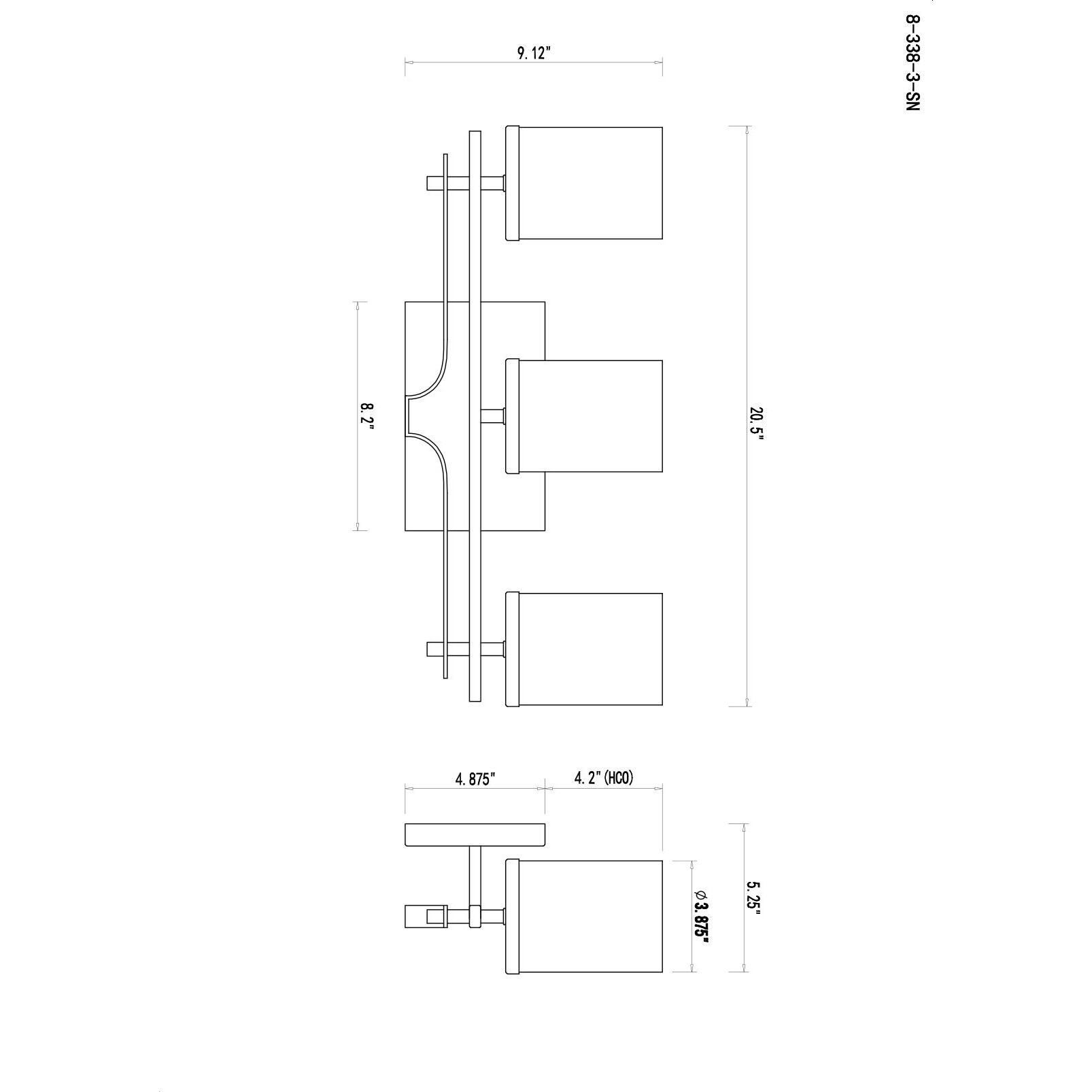 Colton 3 Light 20.5 inch Satin Nickel Bathroom Vanity Light Wall Light, Essentials