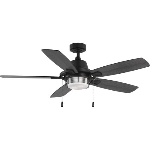 Freestone 52 inch Matte Black with Matte Black/Rustic Charcoal Blades Ceiling Fan