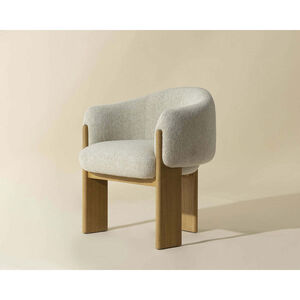 Trine Rustic Oak / Dove Cream Dining Armchair