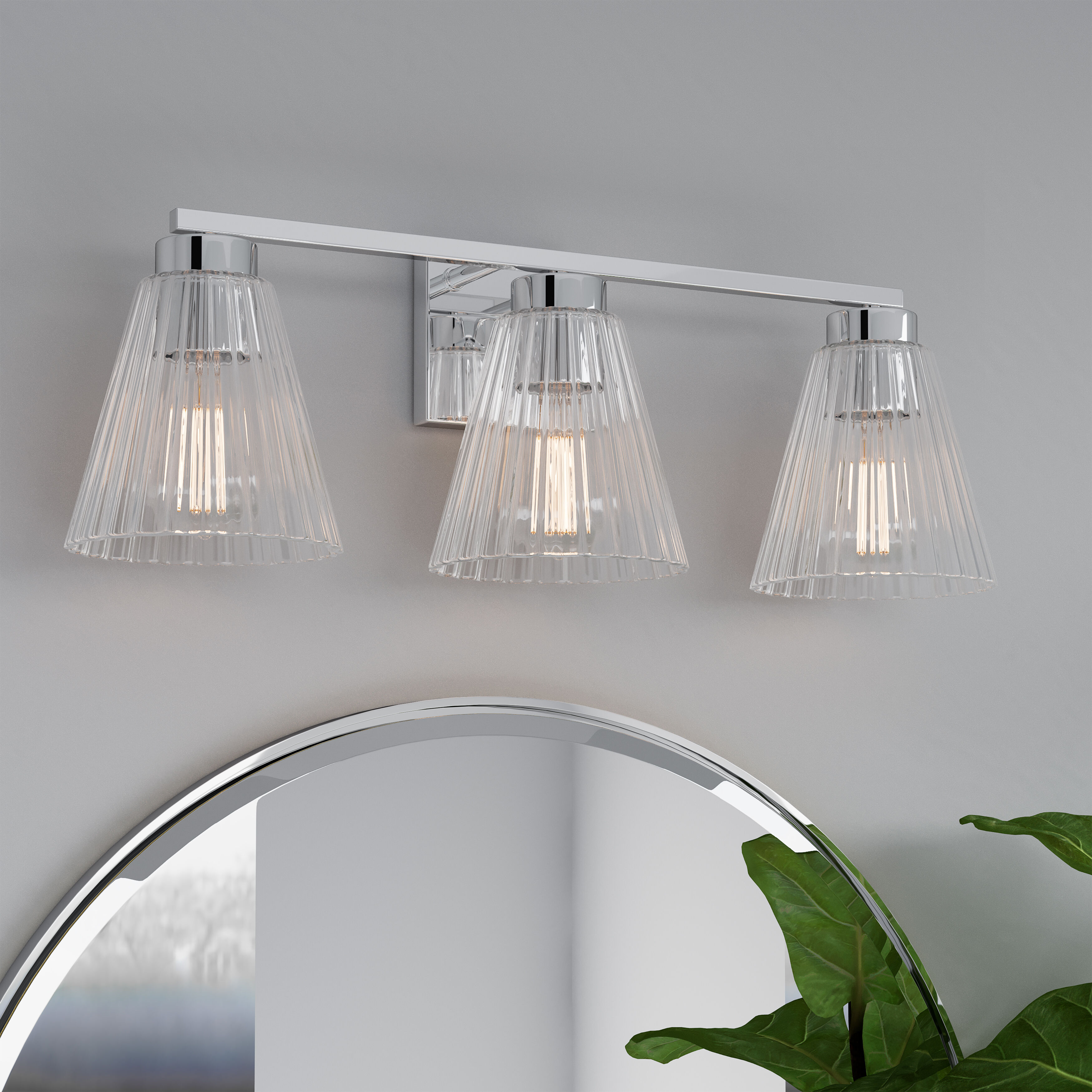Riville 3 Light 22.75 inch Chrome Bathroom Vanity Light Wall Light