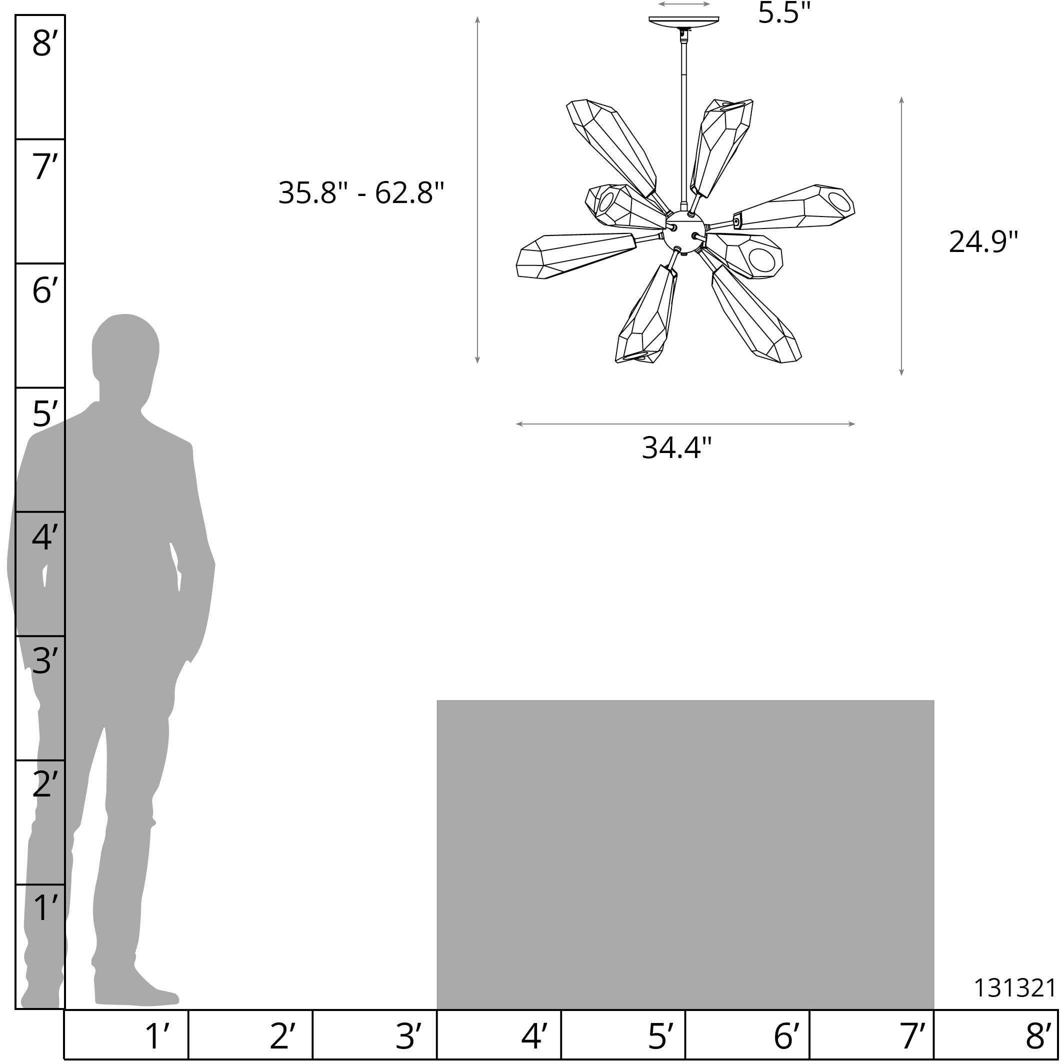 Luma 12 Light 32 inch Ink Pendant Ceiling Light