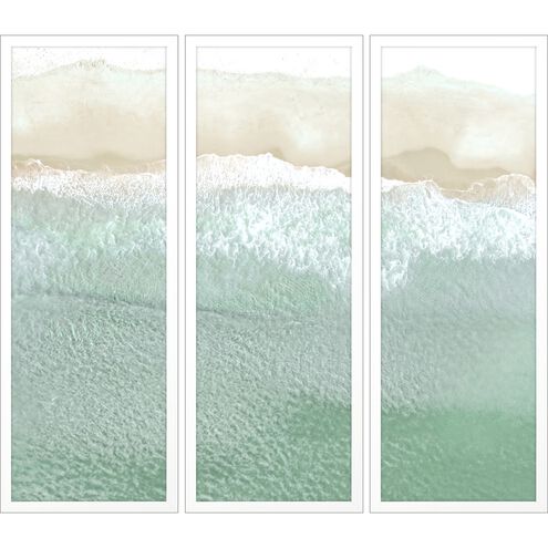 Waterside Collection Lacquered White Wood Shadow Box Style Framed Art