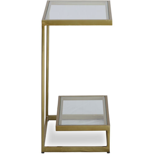 Musing 24.25 X 18 inch Brushed Brass and Clear Glass Accent Table