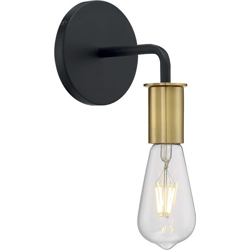 Ryder 1 Light 5 inch Black and Brushed Brass Vanity Light Wall Light